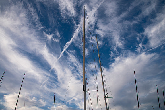 Sail Boat Masts Against a Norfolk Sky - Snettisham - Jon Clifton